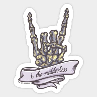 "I, The Rudderless" Skeleton Horned-Hand Sticker